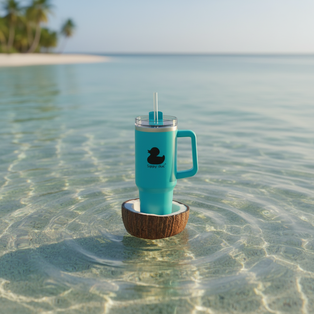 Sippy duc🫧 Vacation Blue 40oz Vacuum Insulated Stainless Steel Tumbler