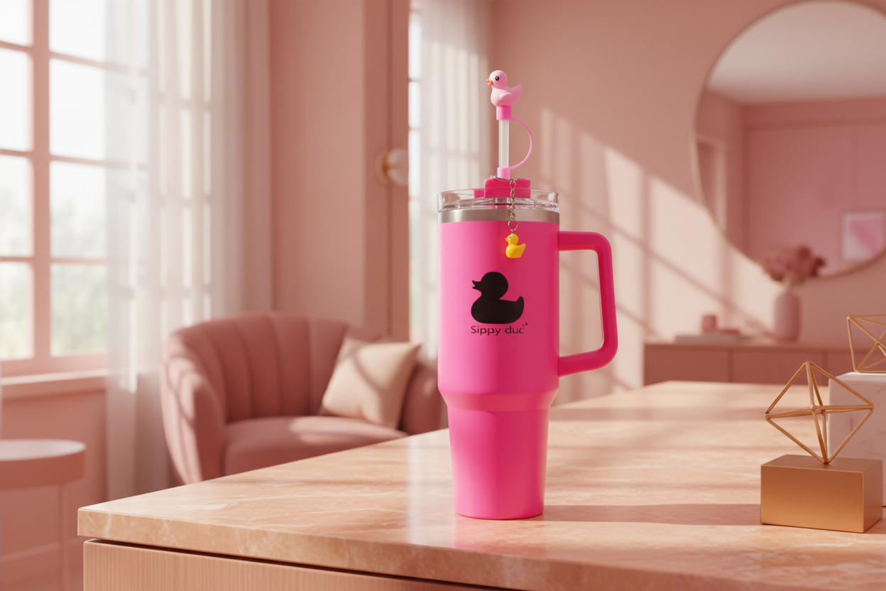 Sippy duc🫧 Scorching Pink 40oz Vacuum Insulated Water Bottle