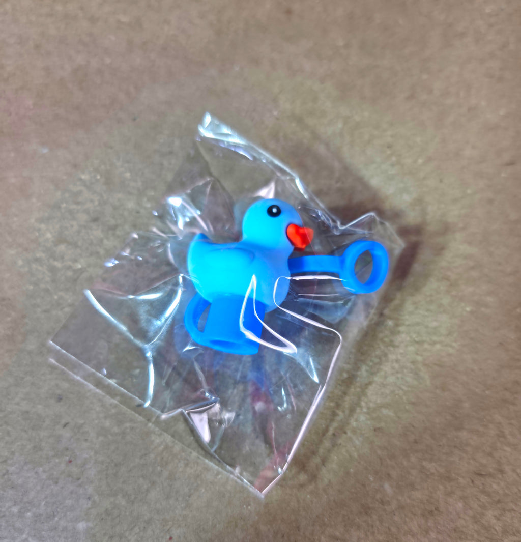 Sippyduc Blue 3D 8mm Straw Topper  Charm [silicone]
