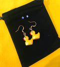 SippyDuc Handmade Mini Duck Earrings – Yellow Resin with 18K Gold-Plated Hardware