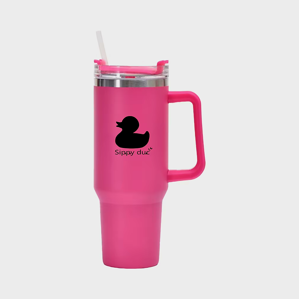 The Pretty Pink Duck Cup | Limited Run Sippy duc🫧 40oz Vacuum Insulated Water Bottle [Only 10 made total]