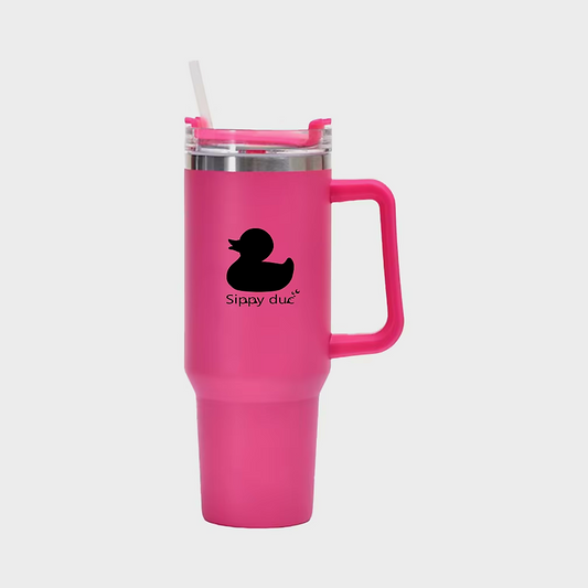 The Pretty Pink Duck Cup | Limited Run Sippy duc🫧 40oz Vacuum Insulated Water Bottle [Only 10 made total]